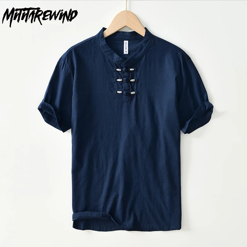 New Summer Chinese Style Fashion Men T-Shirt Disc Buckle Short Sleeve Casual Solid Color Linen Tops Designer T Shirt Men M-3XL
New Summer Chinese Style Fashion Men T-Shirt Disc Buckle Short Sleeve Casual Solid Color Linen Tops Designer T Shirt Men M-3XL