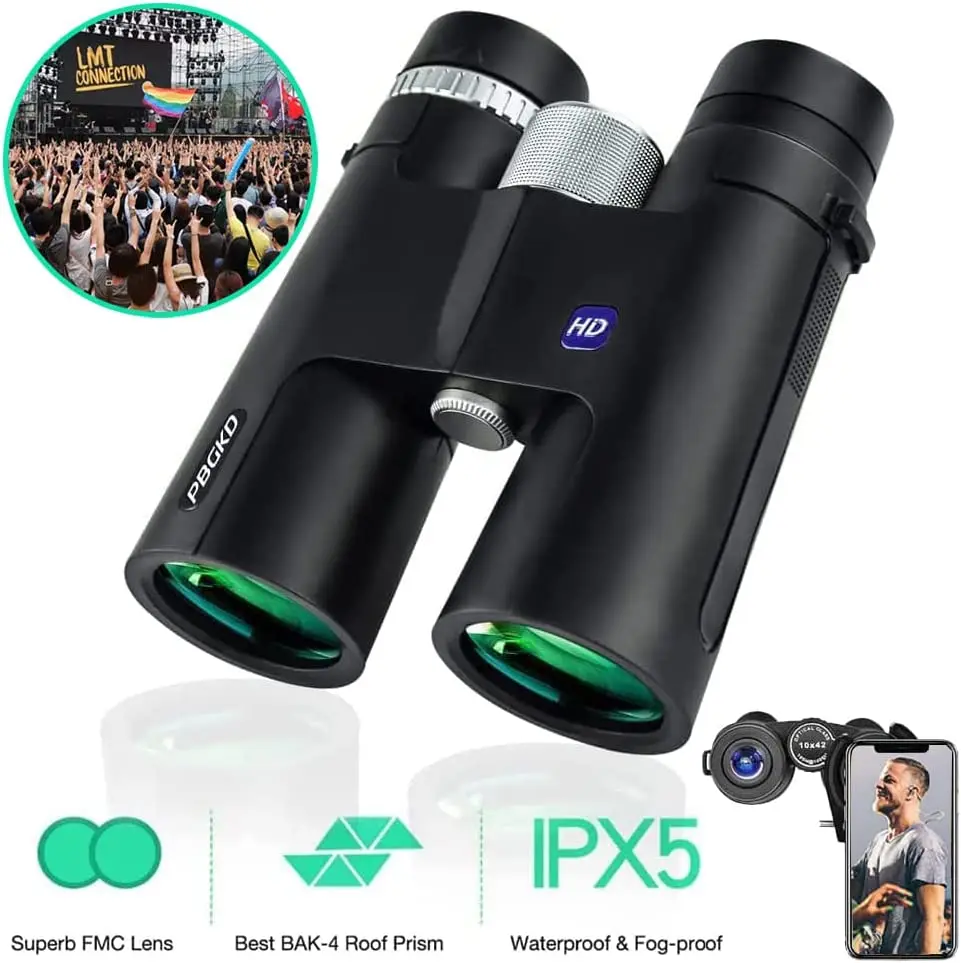 2023 12X42 HD Binoculars for Adults & Kids, BaK4 Prisms FMC Len, Large View with Clear Low Light Vision, for Hunting Travelling
2023 12X42 HD Binoculars for Adults & Kids, BaK4 Prisms FMC Len, Large View with Clear Low Light Vision, for Hunting Travelling