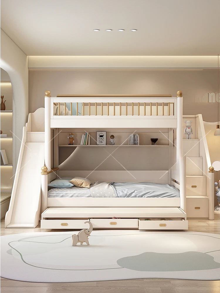 American all-solid wood bunk bed, two-story bunk mother-child high-low bed and lower children young b
American all-solid wood bunk bed, two-story bunk mother-child high-low bed and lower children young b