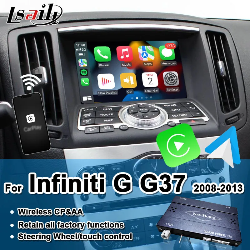 Lsailt Wireless CP AA Interface box for Infiniti G G37 G51 M QX 2010-2016 with Phone Mirroring , GPS Navigation by Lsailt
Lsailt Wireless CP AA Interface box for Infiniti G G37 G51 M QX 2010-2016 with Phone Mirroring , GPS Navigation by Lsailt