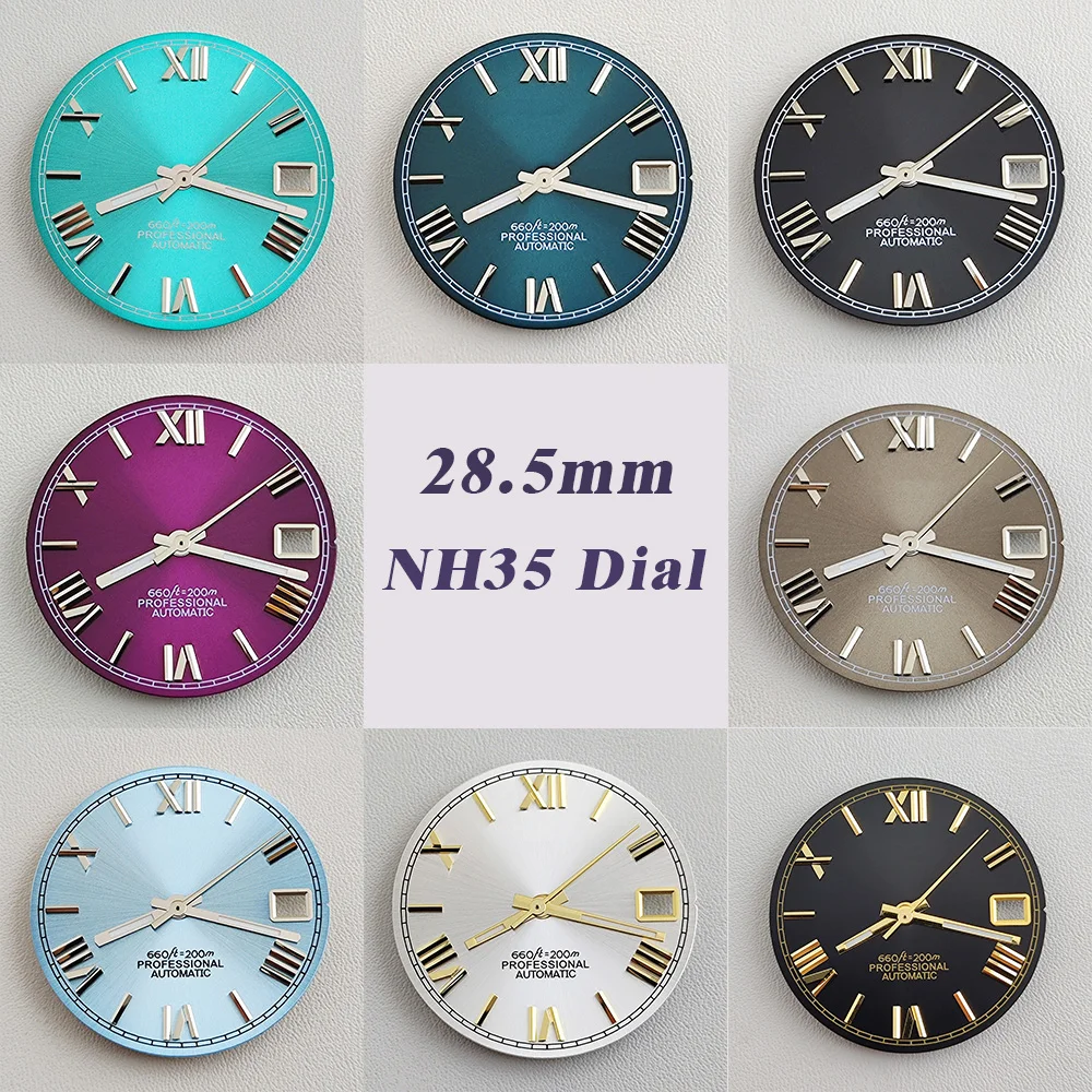 NH35 dial 28.5mm nh35 Watch Dial S Dial Modified Dial Add dial and pointer for NH35/NH36 Automatic Movement Watch accessories
NH35 dial 28.5mm nh35 Watch Dial S Dial Modified Dial Add dial and pointer for NH35/NH36 Automatic Movement Watch accessories