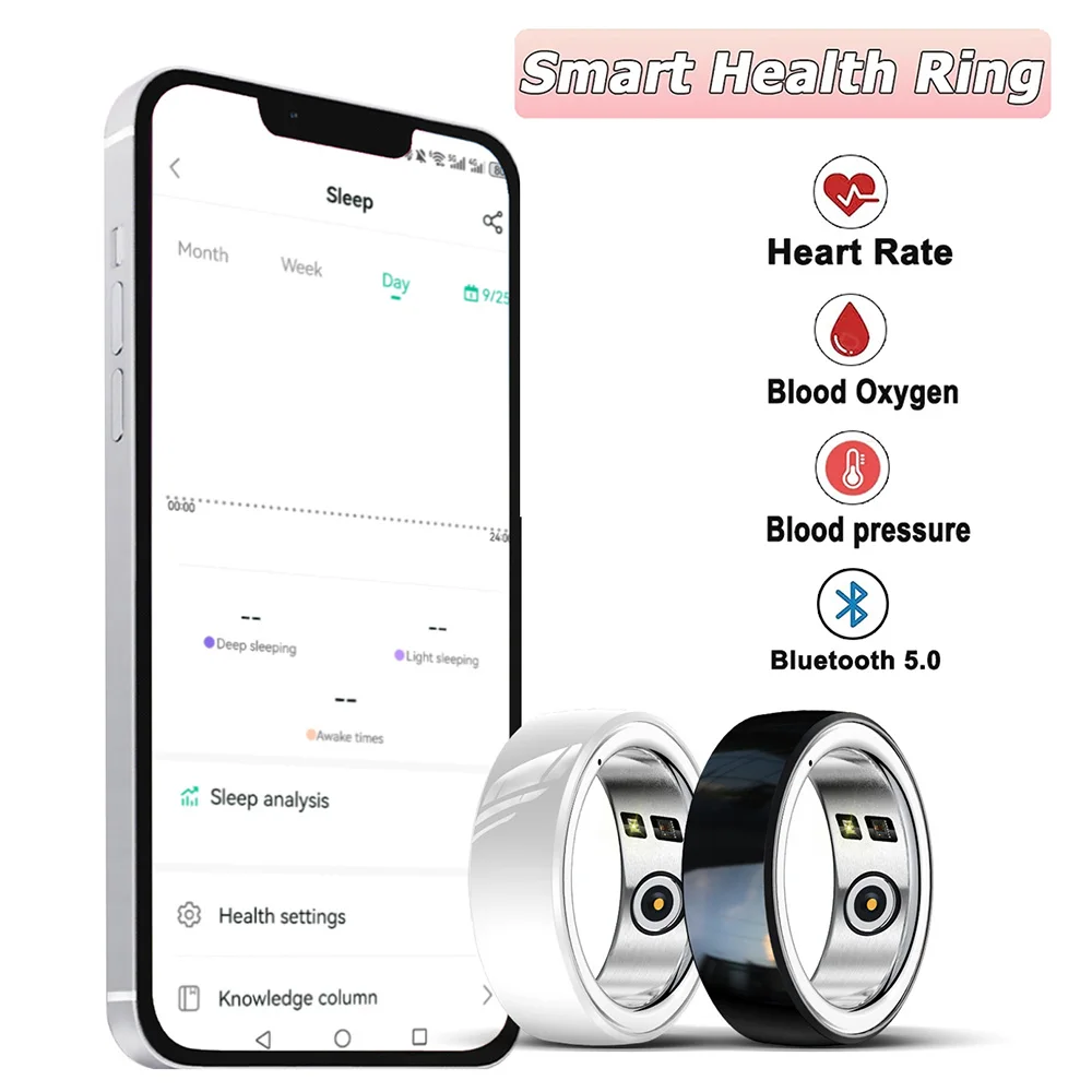 

Новинка 2024, умное кольцо, шагомер для сна, измерение артериального давления, мониторинг здоровья, фитнес-активность, кольцо на палец, водонепроницаемость IP68, для Android и IOS