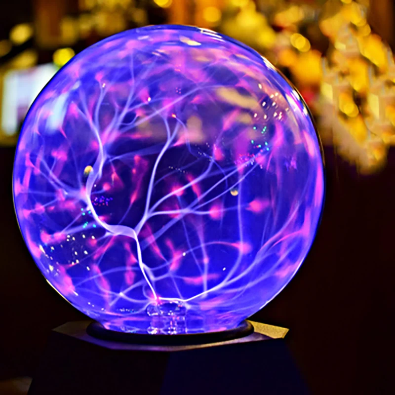 

19.8cm ion sphere glow ball simulation coil red light blue light 15cm glass diameter lightning ball