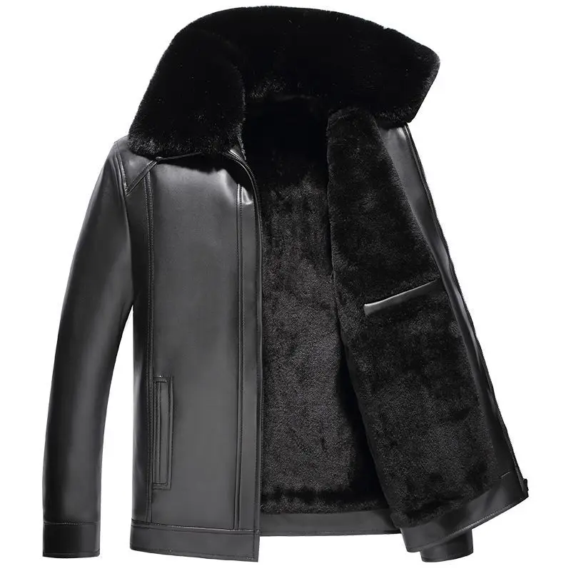 New High Quality Leather Jacket Men Thick Fur Collar Fleece Lined Windbreaker Warm Thermal Overcoat Winter Male Motorcycle Z21
New High Quality Leather Jacket Men Thick Fur Collar Fleece Lined Windbreaker Warm Thermal Overcoat Winter Male Motorcycle Z21