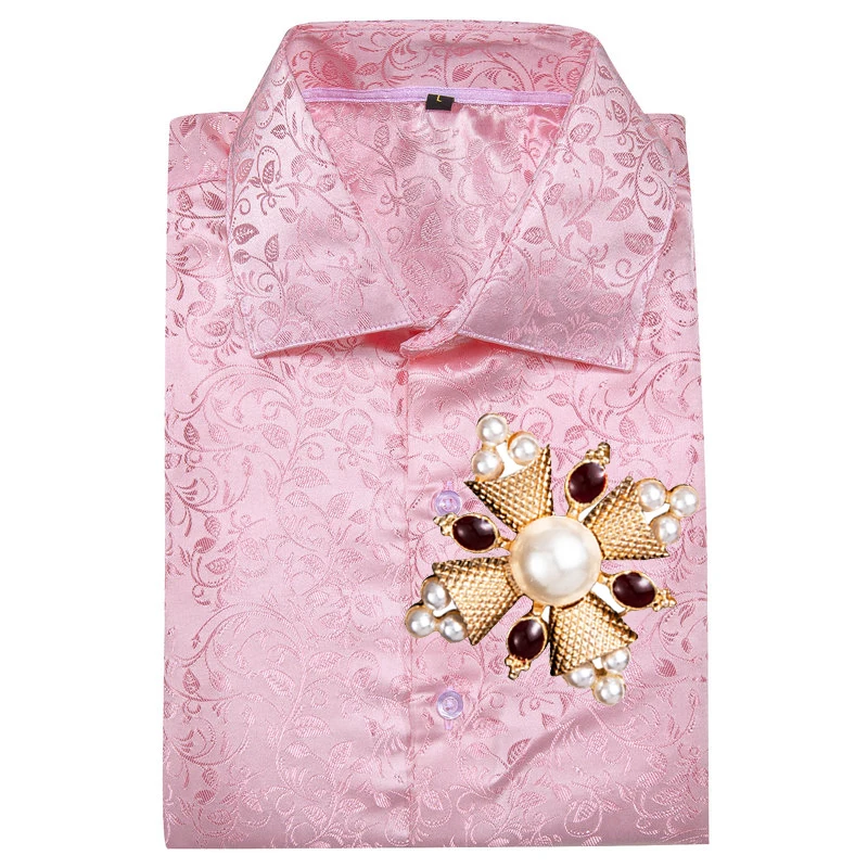 Superior Quality Men Silk Shirt Pink Fashion Men Floral Long Sleeve Shirt Turn-Down Collar Casual Fit Party Busines Barry.Wang
Superior Quality Men Silk Shirt Pink Fashion Men Floral Long Sleeve Shirt Turn-Down Collar Casual Fit Party Busines Barry.Wang