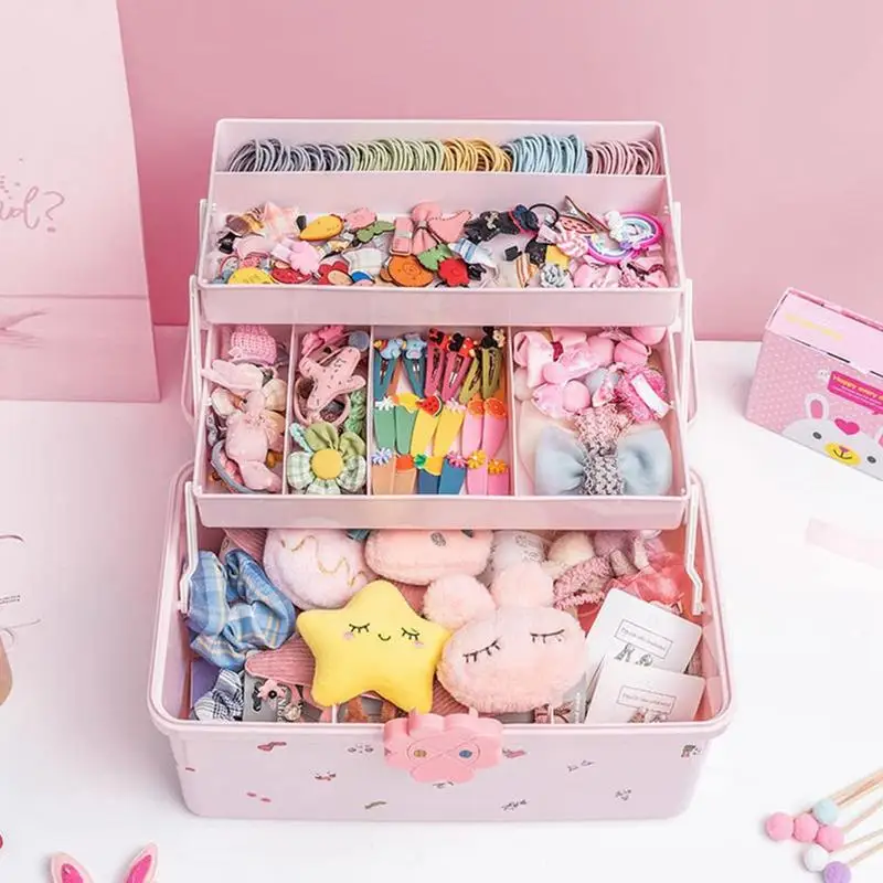 

Kids Hair Accessories Organizer Children Hair Accessories Storage Box hair accessories storage Portable Hair Clip Holder gadgets