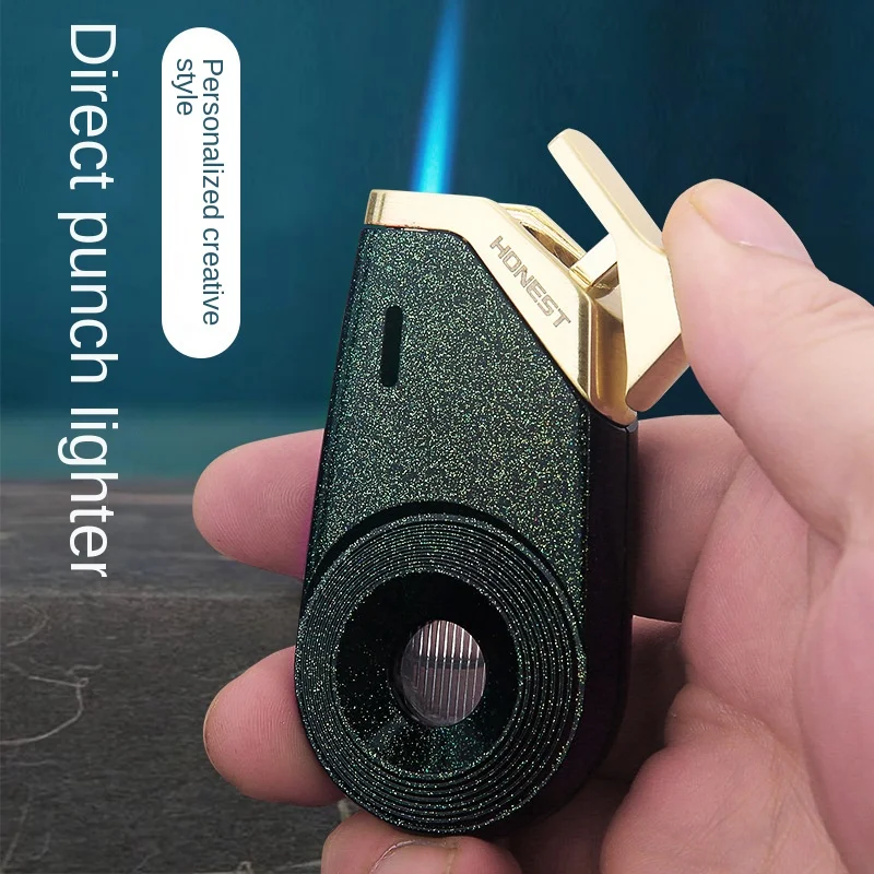 HONEST Portable Windproof Cigarette Cigar Lighter Unusual Butane Gas Lighter Mini Torch Jet Lighters Smoking Accessories Gift 
HONEST Portable Windproof Cigarette Cigar Lighter Unusual Butane Gas Lighter Mini Torch Jet Lighters Smoking Accessories Gift