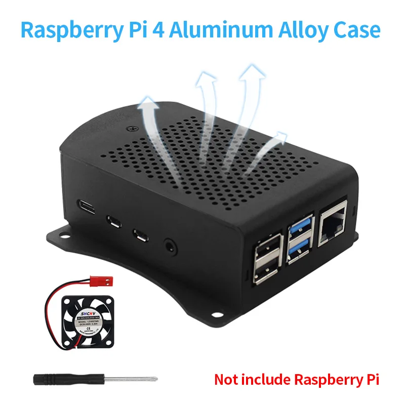 Чехол для Raspberry Pi 4 из алюминиевого сплава, металлический корпус, подвесной кронштейн с отверткой, охлаждающий вентилятор для Raspberry Pi 4, Модель B
Чехол для Raspberry Pi 4 из алюминиевого сплава, металлический корпус, подвесной кронштейн с отверткой, охлаждающий вентилятор для Raspberry Pi 4, Модель B