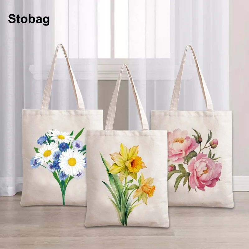 StoBag 2pcs Canvas Tote Shoulder Shopping Bag Flowers Women's Handbag Cloth Portable Fashion Clothes Packaging Reusable Pouch
StoBag 2pcs Canvas Tote Shoulder Shopping Bag Flowers Women's Handbag Cloth Portable Fashion Clothes Packaging Reusable Pouch