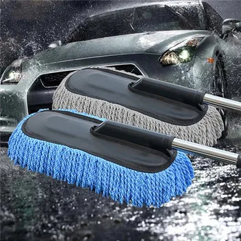 Lucullan: Escovas de Limpeza Duráveis com Cerdas Densas para Interiores e Exteriores 8 Car Special Mop Cleaning Mop Tweezers Soft Hair Retractable Water Long Handle Dust Removal Car Wash Brush