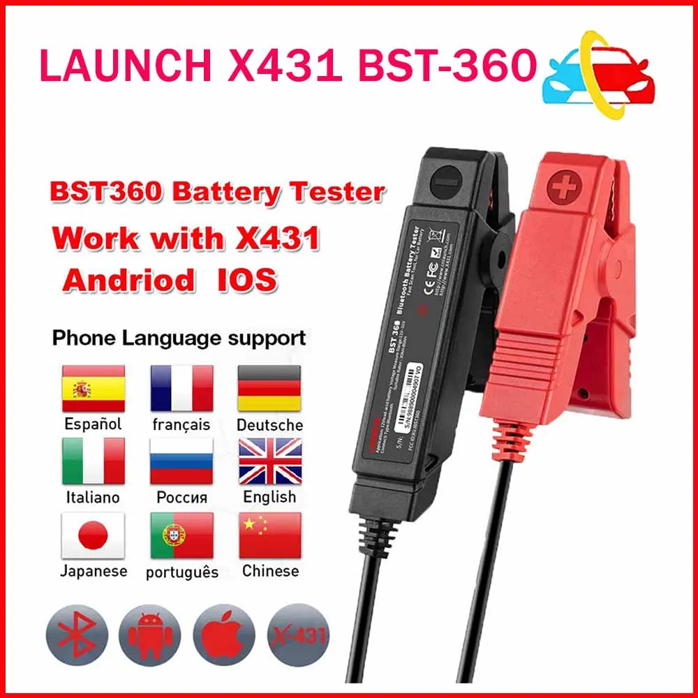 Тестер автомобильного аккумулятора LAUNCH X431 BST360 6 в 12 В, Bluetooth-соединение, анализатор системы запуска для Android/iPhone/X431
Тестер автомобильного аккумулятора LAUNCH X431 BST360 6 в 12 В, Bluetooth-соединение, анализатор системы запуска для Android/iPhone/X431