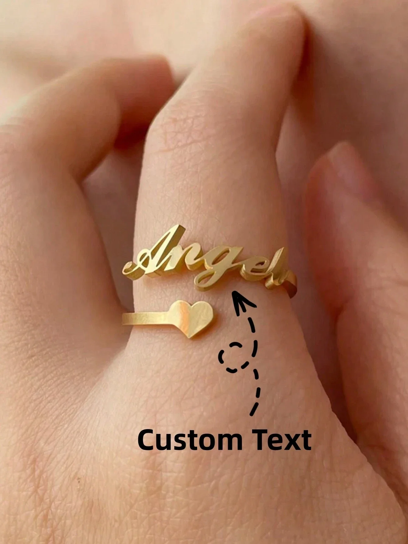 Customized Name Open Ring For Women Men Personalized Nameplate Heart Ring Gold Color Stainless Steel Adjustable Ring Jewelry
Customized Name Open Ring For Women Men Personalized Nameplate Heart Ring Gold Color Stainless Steel Adjustable Ring Jewelry