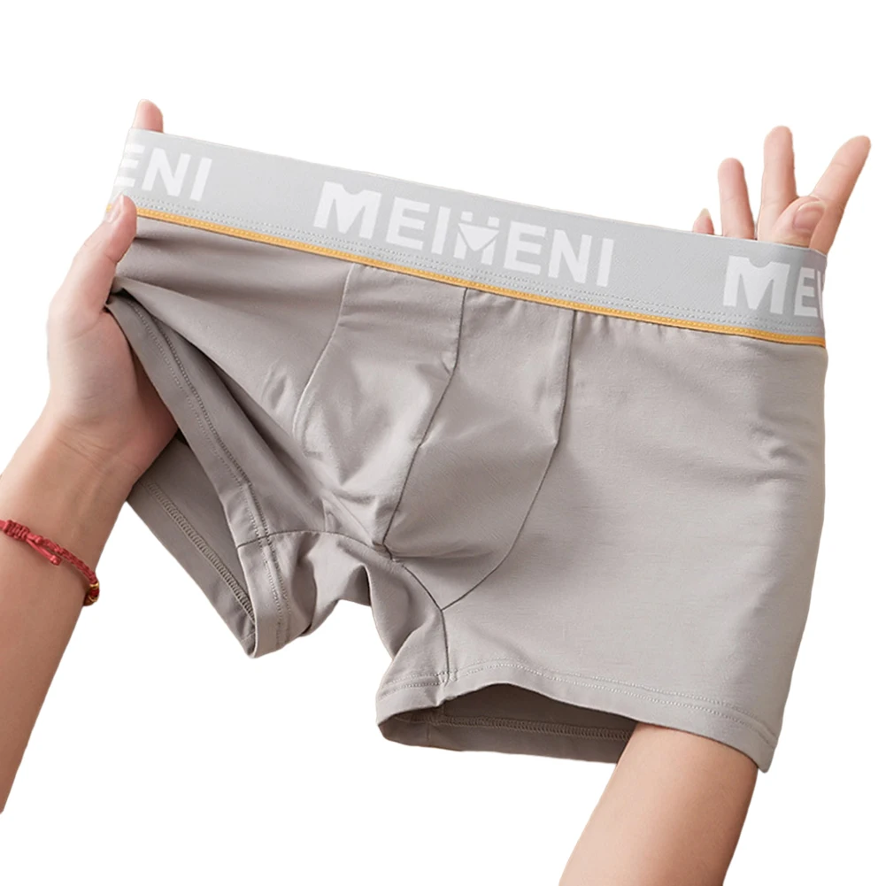 

Men Sexy U Convex Pouch Trunks Underwear Breathable Sweat Boxer Briefs Solid Color Loose Underpants Casual Panties Homewear