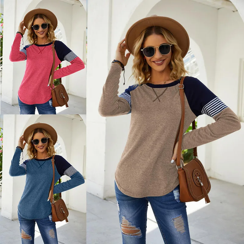 2023 Women Long Sleeve T Shirts Stripes O Neck Fashion Casual Patchwork Spring Autumn Streetwear Office Lady Female
2023 Women Long Sleeve T Shirts Stripes O Neck Fashion Casual Patchwork Spring Autumn Streetwear Office Lady Female