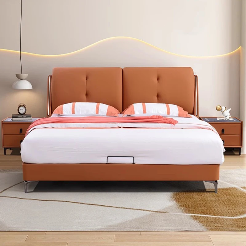 Large High Double Bed Luxury Master Storage Leather Frames Double Bed Wooden Modern Design Muebles Para Dormitorio Furniture
Large High Double Bed Luxury Master Storage Leather Frames Double Bed Wooden Modern Design Muebles Para Dormitorio Furniture