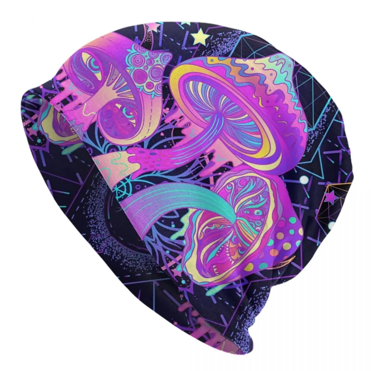 

Magic Mushroom Trippy Psychedelic Neon Pastel Goth Bonnet Hats Street Knitting Hat Men Women Warm Winter Skullies Beanies Caps