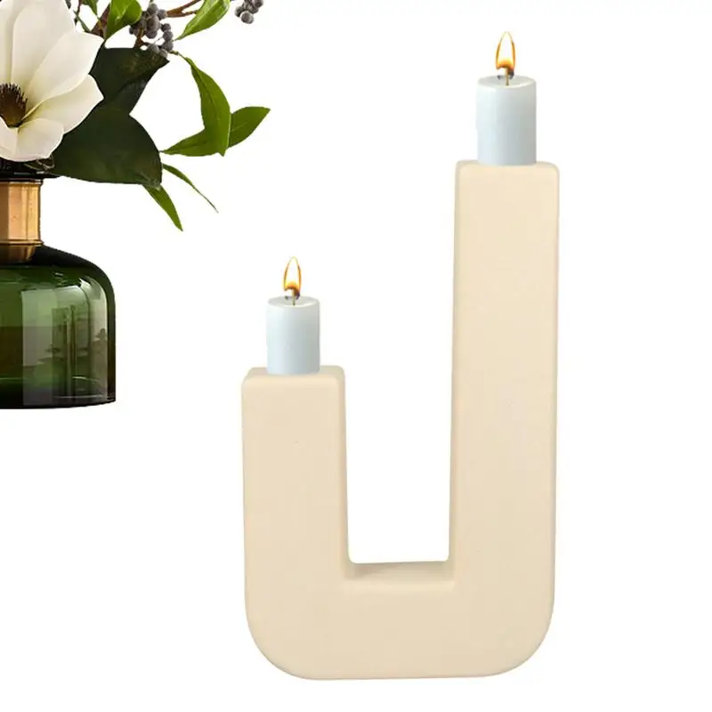 

Candlelight Display Holder Ceramic Candle Holder Table Candlestick Fashion Home Decors Dining Candle Holders For Bedside Table