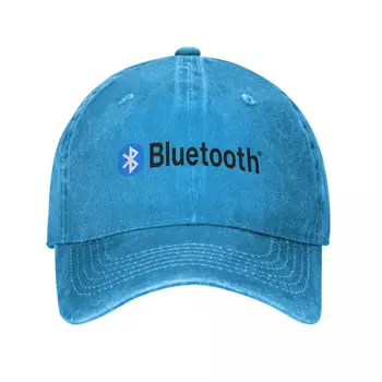 남녀공용 블루투스 로고 아이콘 야구 모자, 고민 데님 모자, 빈티지 야외 활동, 조절 가능한 핏 썬 캡