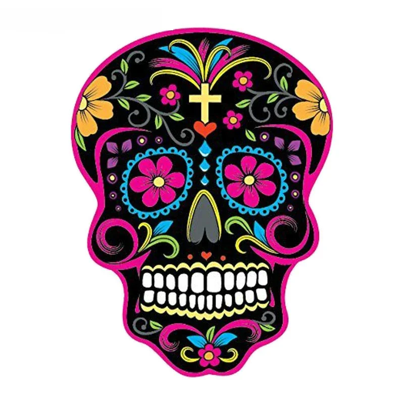 

Personality Car Sticker MEXICAN SUGAR SKULL Classic Reflective Cover Scratch Decals Auto Parts,13cm*10cm