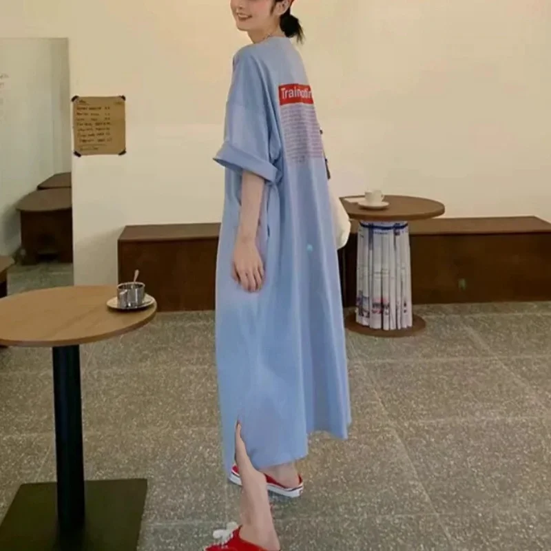Vintage Casual Women's Plus Size T-Shirts Dress New In Korean Lady's Streetwear Oversize Female Maternity Dress Chic Dress 11 S14827a0a034940fc9003b16f0d8c9f85P