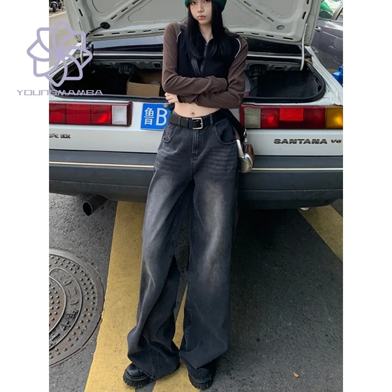 2023 Autumn New Black Grey Straight Leg Jeans Women's Loose Wide Leg Floor Denim Pants American High Waist Trouser 
2023 Autumn New Black Grey Straight Leg Jeans Women's Loose Wide Leg Floor Denim Pants American High Waist Trouser