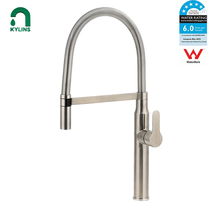 

KYLINS universal kitchen faucets brushed nickel mixer tap Swivel Pull Out Sprayer Kitchen Mixer Tap Sink Basin Faucet SUS304