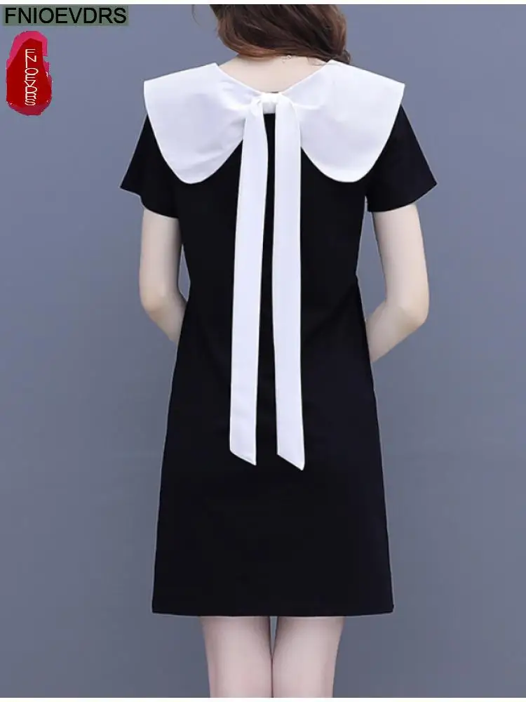 Cute Peter Pan Collar Vestidos 2021 Summer Woman Fashion Short Sleeve Cotton Blended Pink Big Bow Tie T Shirt Dress 
Cute Peter Pan Collar Vestidos 2021 Summer Woman Fashion Short Sleeve Cotton Blended Pink Big Bow Tie T Shirt Dress