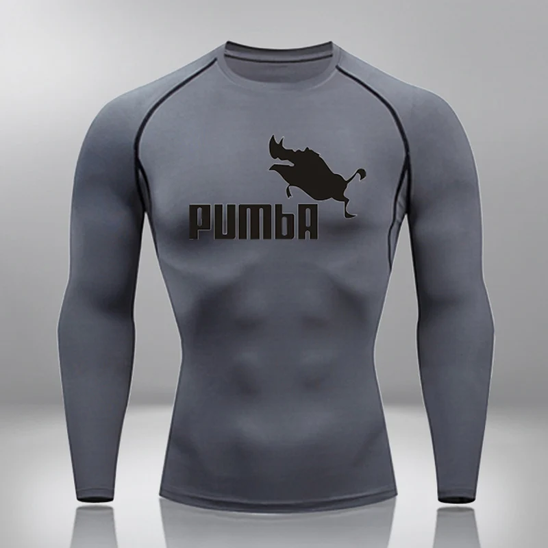 

Men T Shirt Brand Gym Fitness Jogging Sports Shirt Compression T Shirts Rashguard Tight Sport Top Men Running Training Trousers