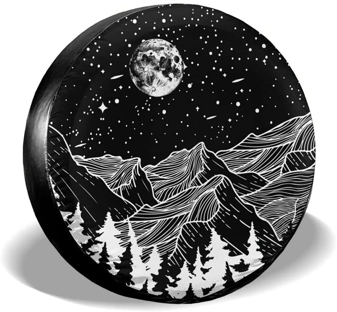 

cozipink Moon and Star Camping Spare Tire COVER Wheel Protectors Weatherproof Universal for Trailer Rv SUV Truck C