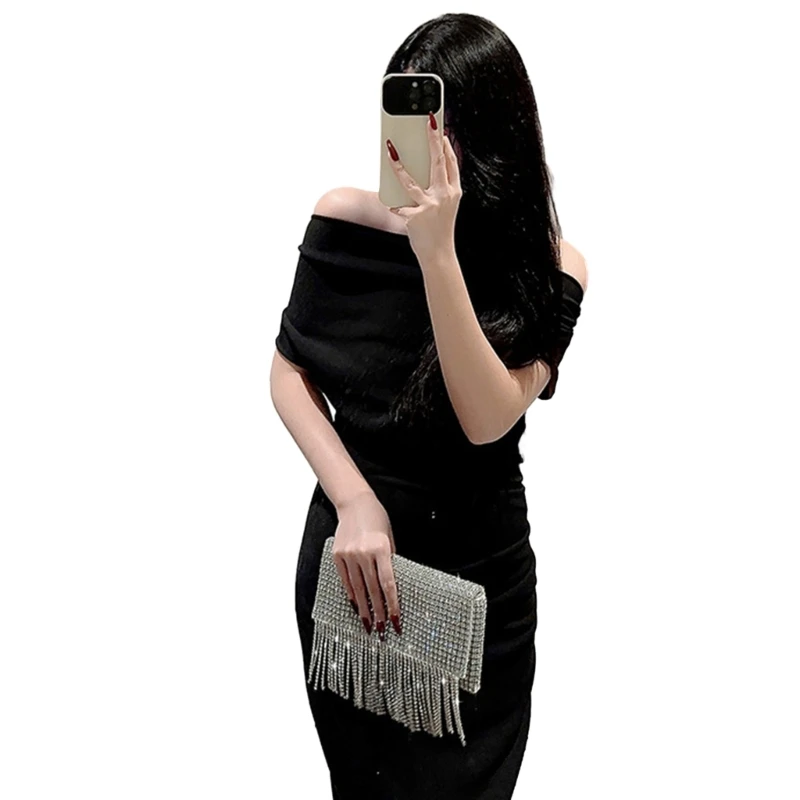 

Chic Women's Evening Bag with Shimmering Embellishments Handbag Perfect for Weddings and Special Occasions