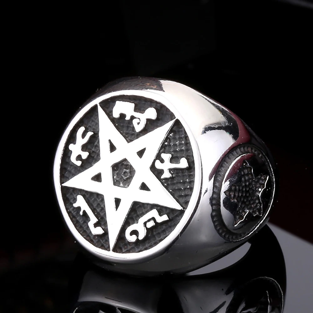 Fashion High Quality Pentagram Rings For Men 316L Stainless Steel Viking Symbol Ring Punk Hip Hop Biker Jewelry Dropshipping
Fashion High Quality Pentagram Rings For Men 316L Stainless Steel Viking Symbol Ring Punk Hip Hop Biker Jewelry Dropshipping