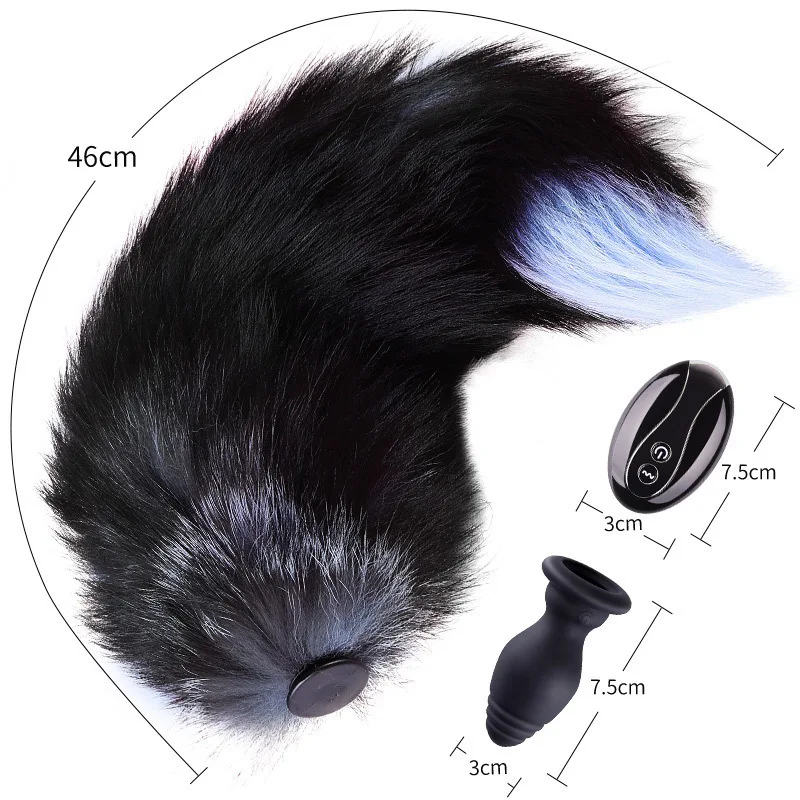 

Replaceable Fox Fur Tail With Remote Control Vibrating Anal Plug Adult Toy Backyard Role-playing Female Masturbation Sex Toy