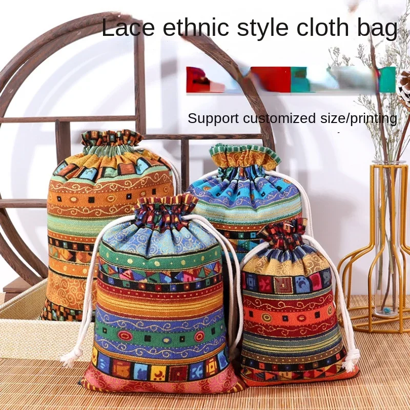 Cotton drawstring drawstring bag Hot stamping cotton four-color ethnic style bundle pocket Ethnic bundle gift wrap bag 5pcs
Cotton drawstring drawstring bag Hot stamping cotton four-color ethnic style bundle pocket Ethnic bundle gift wrap bag 5pcs