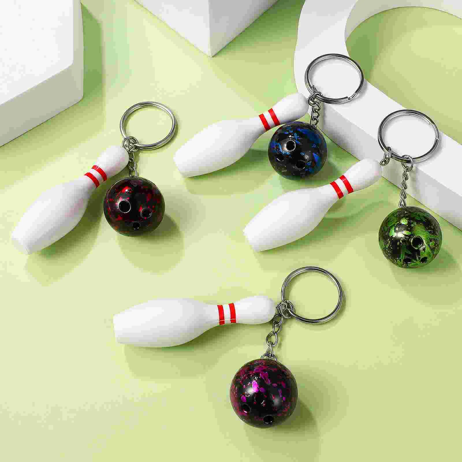 

8 Pcs Bowling Keychains Sport Style Pendant Keyrings Bowling Party Favors for Backpack Souvenir Gifts