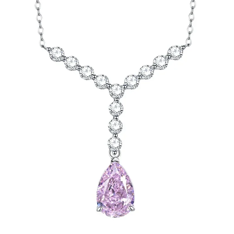 The New S925 Silver 8 * 12 Pink Diamond Y-shaped Teardrop Diamond Chain Is Elegant, Sweet, Classic and Simple
The New S925 Silver 8 * 12 Pink Diamond Y-shaped Teardrop Diamond Chain Is Elegant, Sweet, Classic and Simple