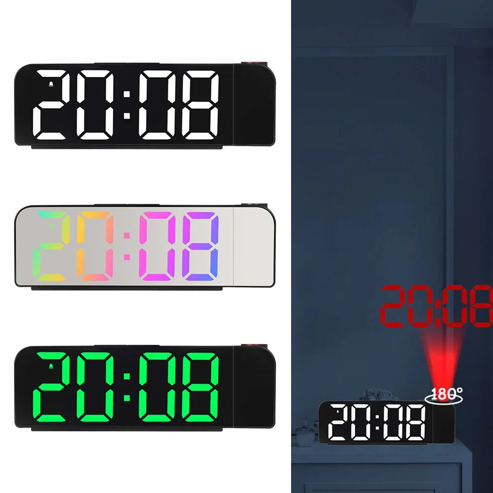 180° Rotation Digital Projection Alarm Clock Snooze Dual Alarm Clock Display Timer LED Date Time Temperature Electronic Clock
180° Rotation Digital Projection Alarm Clock Snooze Dual Alarm Clock Display Timer LED Date Time Temperature Electronic Clock