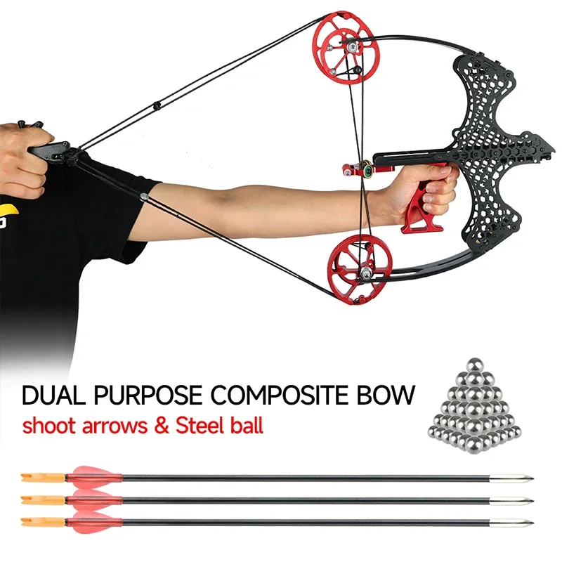 Dual-purpose Compound Bow 45lb Bow Archery Pulley Compound Bow Can Shoot Steel Ball Bow Fishing Hunting
Dual-purpose Compound Bow 45lb Bow Archery Pulley Compound Bow Can Shoot Steel Ball Bow Fishing Hunting