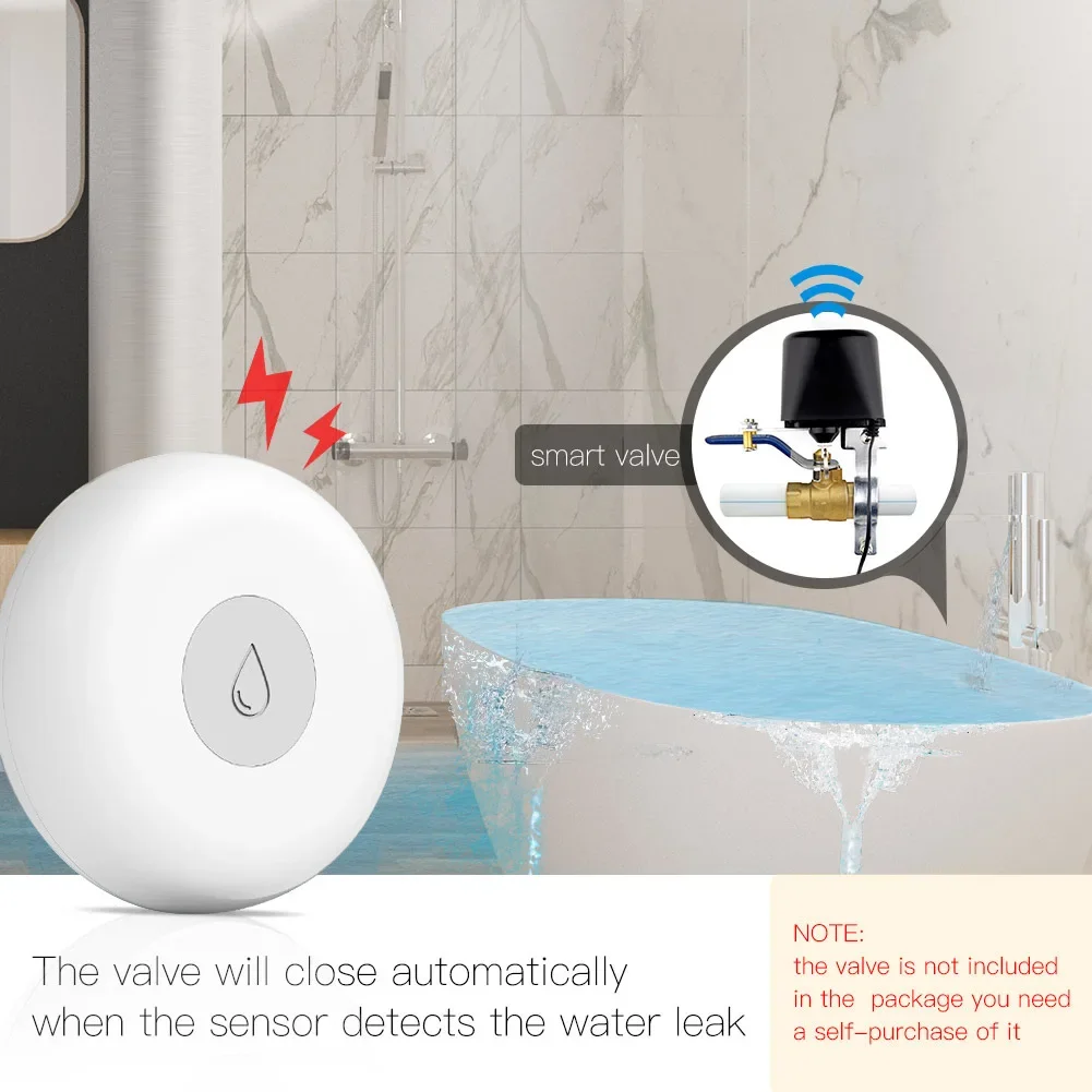 

Tuya Zigbee Water Immersion Sensor Water Leak Sensor Wireless Flooding Detector Water Linkage Alarm App Remote Monitoring Sensor