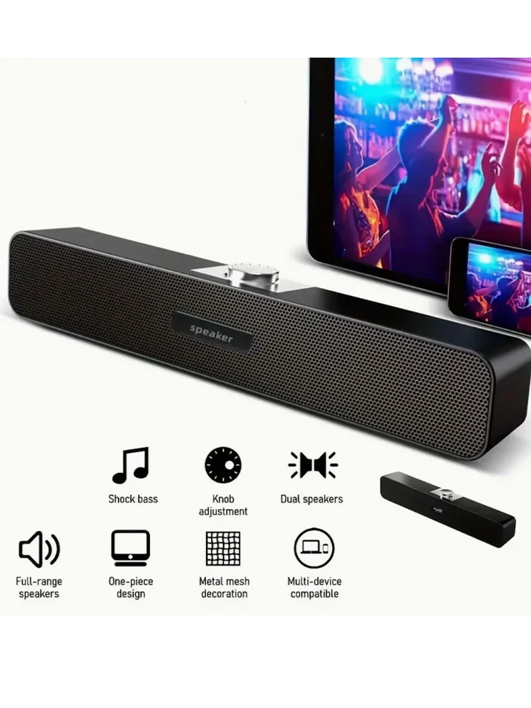 

Computer Speakers Wired USB Desktop Speaker Stereo USB Powered Sound Bar Speaker For PC Tablets Desktop Laptop MP3 Mac