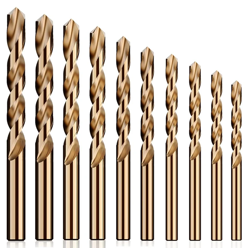 

Hot Selling 10Pcs Titanium Coated Drill Bit HSS High Speed Steel Drill Bits Set Tool Dremel Tool Accessories Power Tool 2.0-13mm