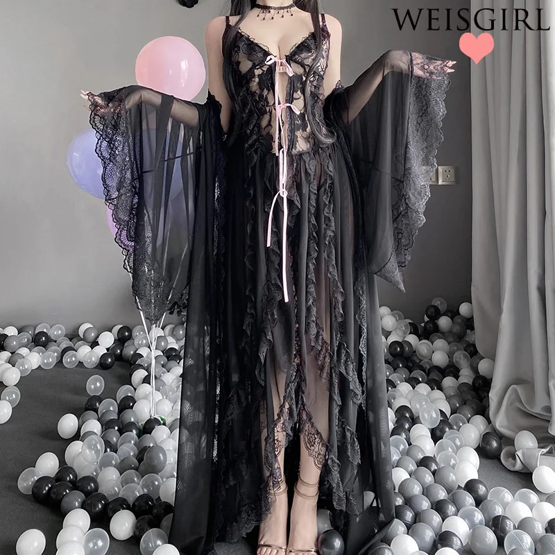 Court Retro Sexy Cosplay Nightclub Performance Wear Clothes Bathrobe Night-Robe Ultra-Thin Transparent Lace Fairy Nightdress
Court Retro Sexy Cosplay Nightclub Performance Wear Clothes Bathrobe Night-Robe Ultra-Thin Transparent Lace Fairy Nightdress