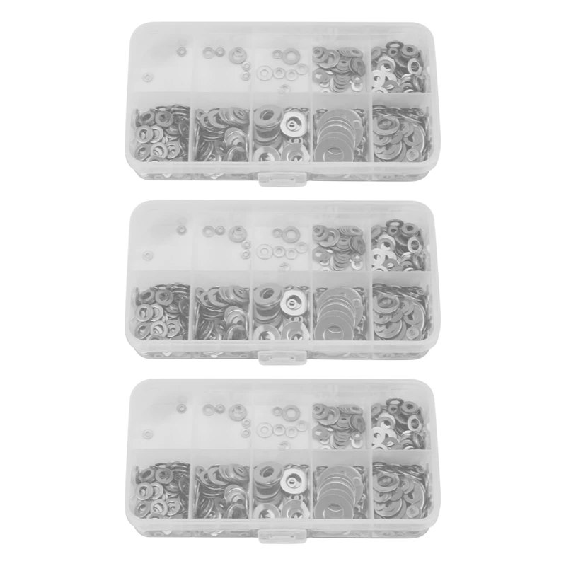 1800Pcs M1.6 M2 M2.5 M3 M3.5 M4 M5 M6 M8 M10 Stainless Steel Flat Washer Plain Washer Gaskets Assortment Kit
1800Pcs M1.6 M2 M2.5 M3 M3.5 M4 M5 M6 M8 M10 Stainless Steel Flat Washer Plain Washer Gaskets Assortment Kit