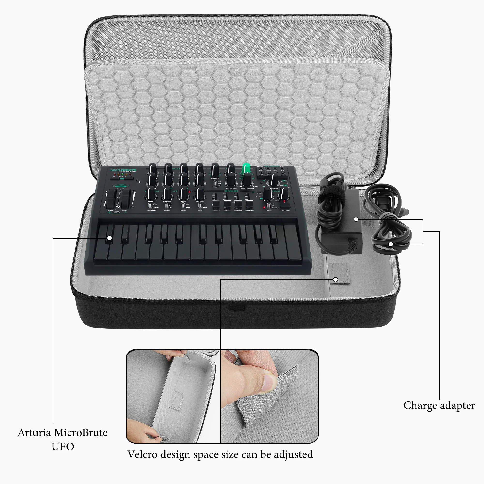 Audio Interface Carrying Case, Compatible Arturia - MicroFreak / MicroBrute UFO / DrumBrute Impact Audio Interface Carrying Case, Compatible Arturia - MicroFreak / MicroBrute UFO / DrumBrute Impact