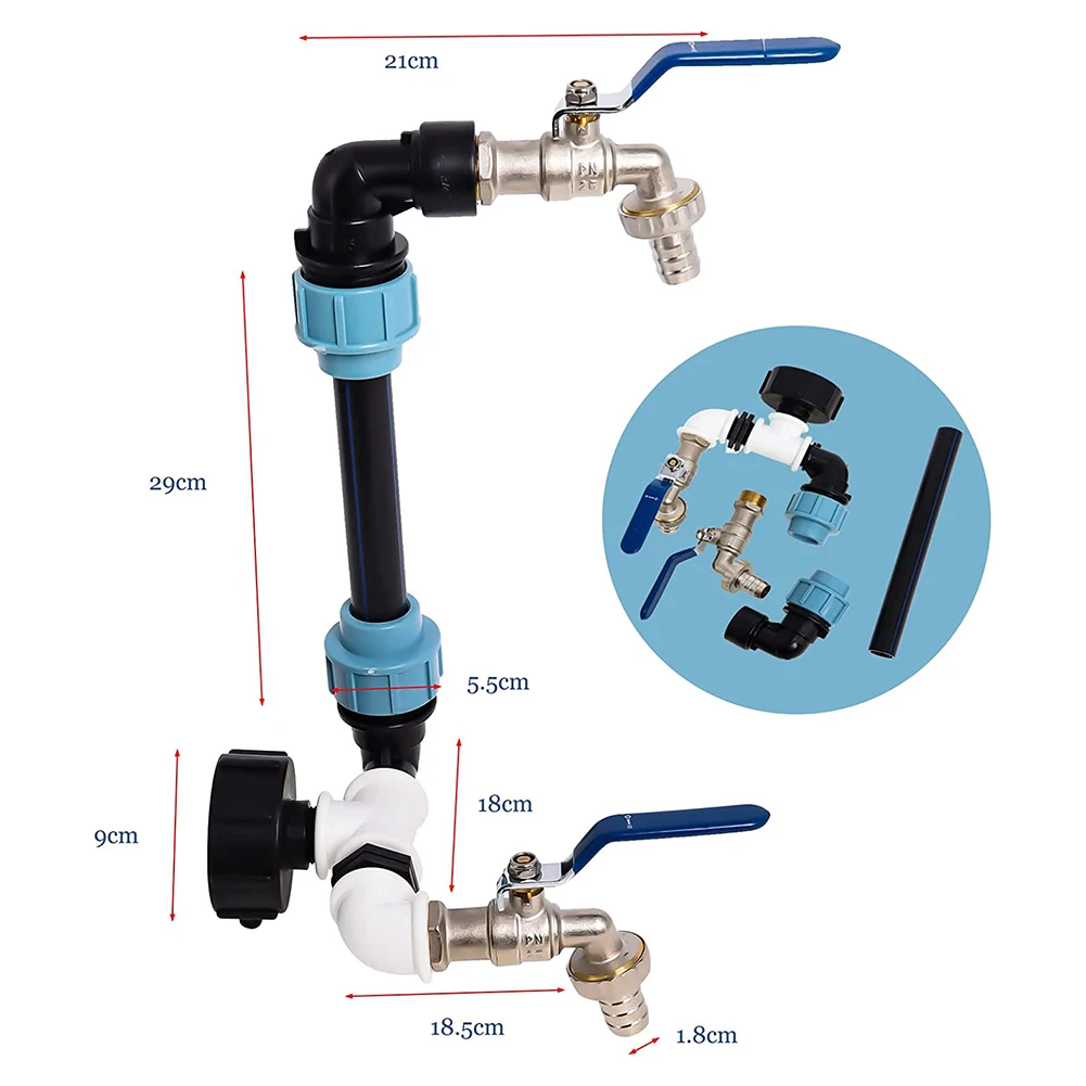Black Outlet Valve Set Barrel Joint Double Faucet Design IBC Tank Extension Spout PP Plastic Waterproof Bandage
Black Outlet Valve Set Barrel Joint Double Faucet Design IBC Tank Extension Spout PP Plastic Waterproof Bandage