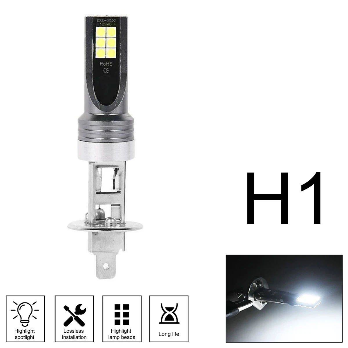 H1 H3 Canbus Super Bright LED Bulb Car Fog Light Headlight 3030 12SMD 12V 6500K Running Light Auto Motorcycle Lamp
H1 H3 Canbus Super Bright LED Bulb Car Fog Light Headlight 3030 12SMD 12V 6500K Running Light Auto Motorcycle Lamp