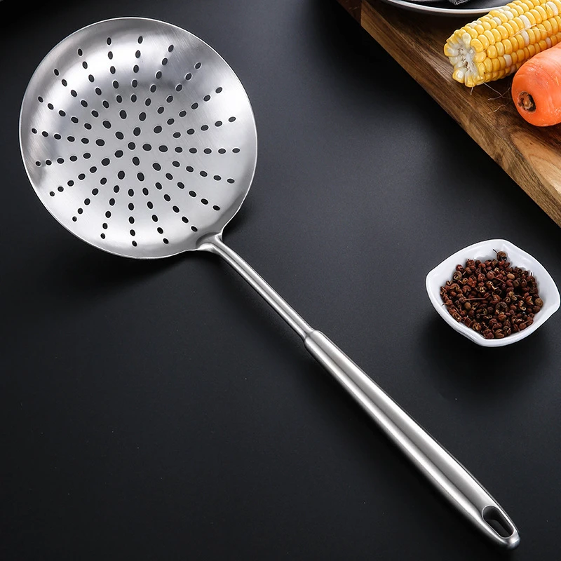 

16CM Thicken Extra Large 304 Stainless Steel Colander with Long Handle Household Noodle Strainer Frying Skimmer Drainer Spoon