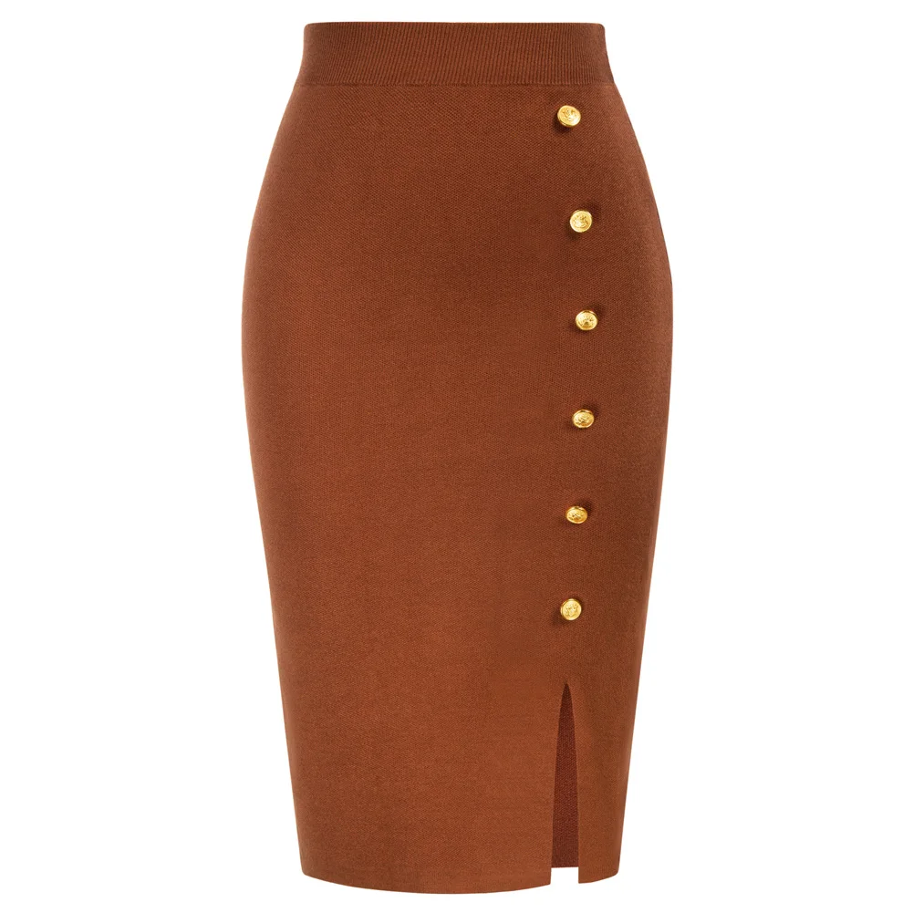 KK Women Front Slit Sweater Skirt Elastic High Waist Knitted Bodycon Skirt Sexy Office Lady Hips-wrapped Pencil Skirt
KK Women Front Slit Sweater Skirt Elastic High Waist Knitted Bodycon Skirt Sexy Office Lady Hips-wrapped Pencil Skirt