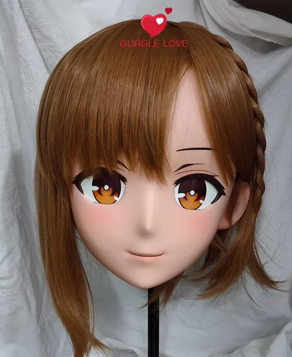 

(GLA04020)Customize Character Resin Half Head Japanese Animego Cosplay Crossdressing Doll Anime Kigurumi Mask With Eyes And Wig
