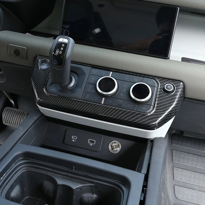 carbon fiber pattern Center Console Gear Shift Panel Frame Decoration For Land Rover Defender 90 110 2020-2022 Accessories 
carbon fiber pattern Center Console Gear Shift Panel Frame Decoration For Land Rover Defender 90 110 2020-2022 Accessories