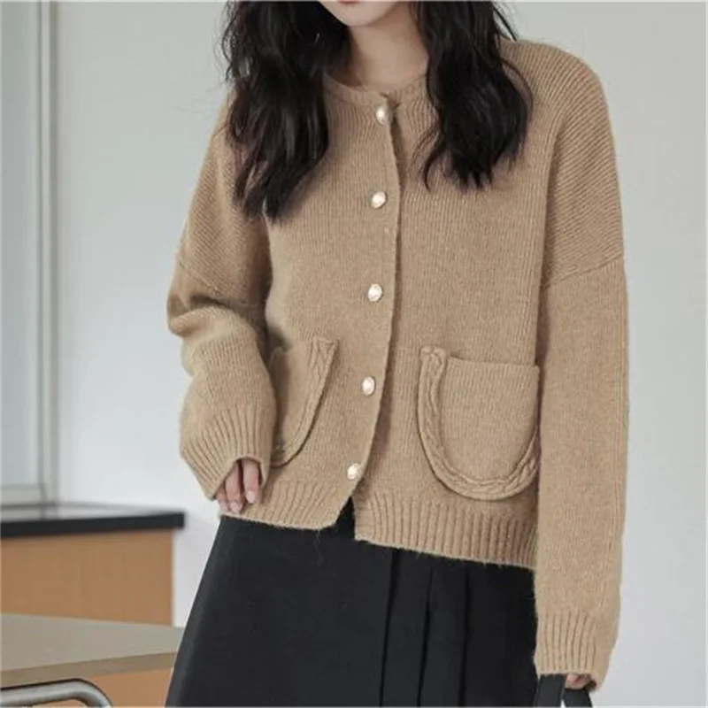 New Gentle Mori Soft Glutinous Sweater Coat Women's Korean-Style Loose Solid Color round Neck Knitted Cardigan
New Gentle Mori Soft Glutinous Sweater Coat Women's Korean-Style Loose Solid Color round Neck Knitted Cardigan